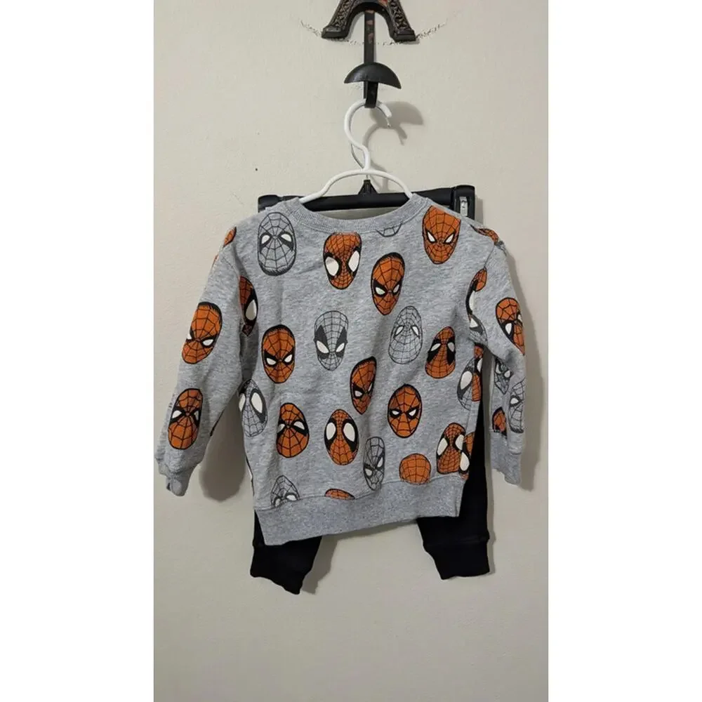 Jumping Beans Spiderman Sweatshirt + Garanimals Black Sweatpants Boys Size 2T